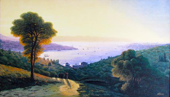 Aivazovsky Istanbul Gun Batimi   110 x 67